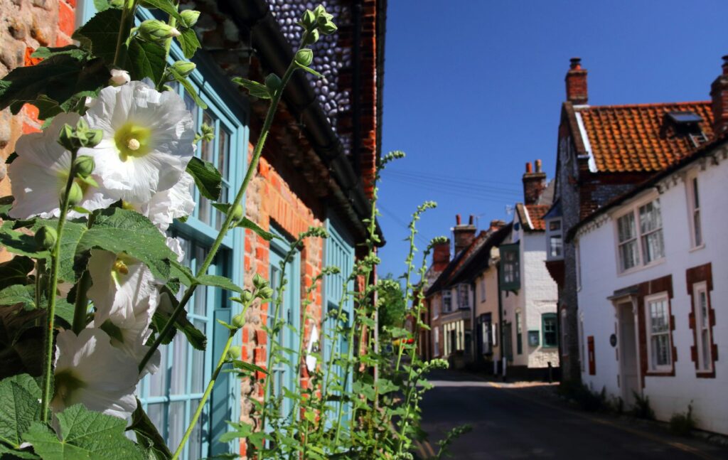 Hollyhocks in Blakeney near Holt, Norfolk