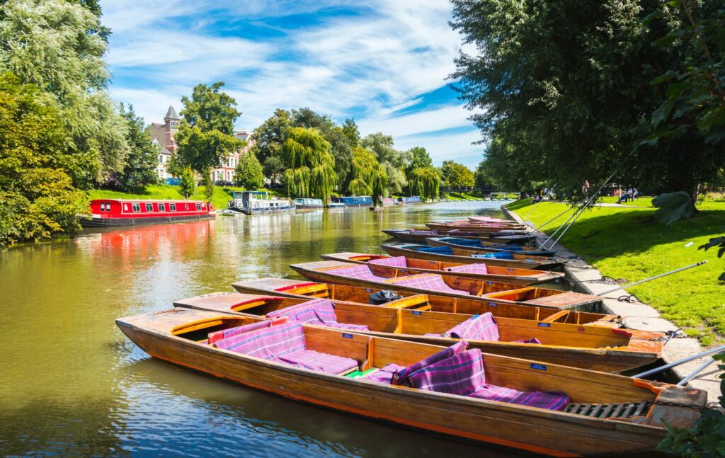 Parks in Cambridge - Punts on the River Camb in Cambridge